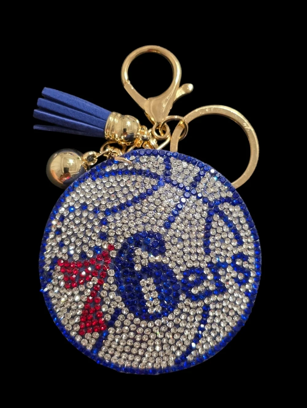 Philadelphia Sixers Basketball Rhinestone Bag Charm Keychain